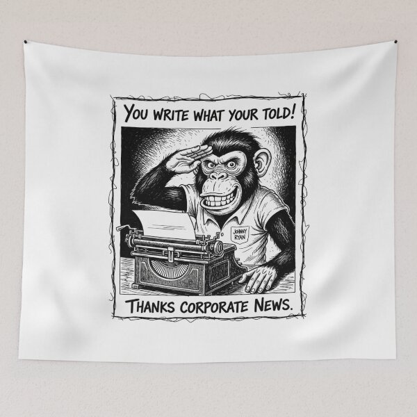 Item preview, Corporate news, misinformation, satire, media, trust, Funnyfits70, retro, vintage, meme, funny, humor designed and sold by FunnyFits70.