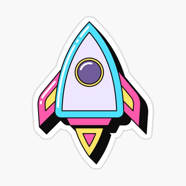 Item preview, Cartoon space rocket, pop art designed and sold by artskill2k17.