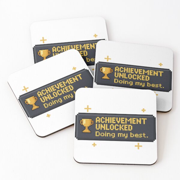 Item preview, Achievement Unlocked – Funny Pixel Gamer Quote Design (Doing My Best) designed and sold by Domci.