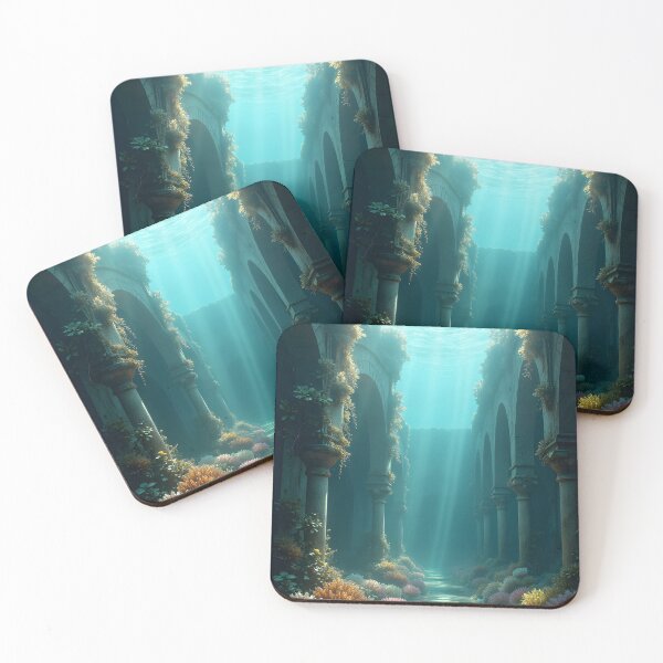 Item preview, Sunlit Ruins Beneath the Waves designed and sold by oanaunciuleanu.