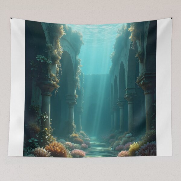 Item preview, Sunlit Ruins Beneath the Waves designed and sold by oanaunciuleanu.