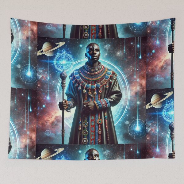 Artikelvorschau, Visionäre Schamanenkunst, Psychedelischer kosmischer Gott für spirituelle Science-Fiction-Fans entworfen und verkauft von OandSDesigns23.