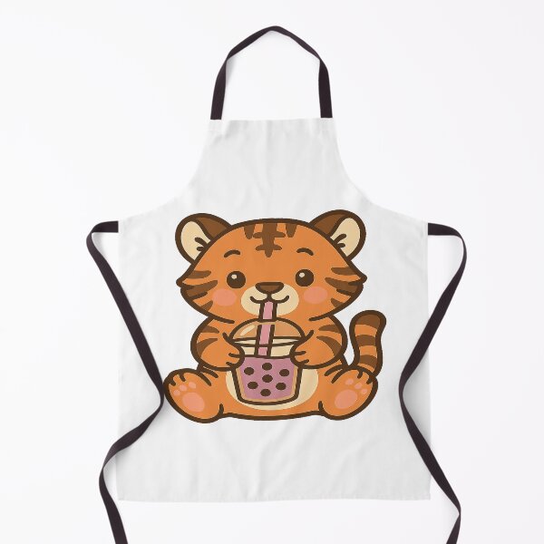 Item preview, Tiger Cub Drinking Bubble Tea designed and sold by ֍ NishlaArts ֍.