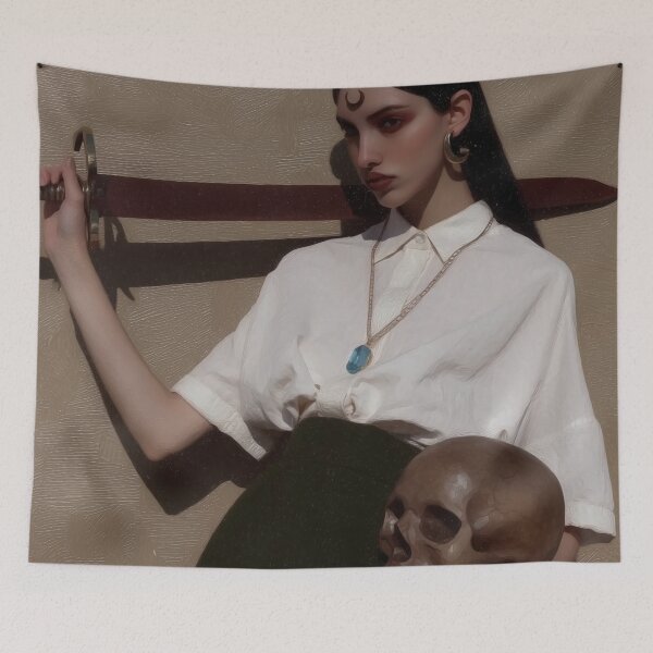 Item preview, Moon Priestess with Sword and Skull designed and sold by pastel.moonwave.