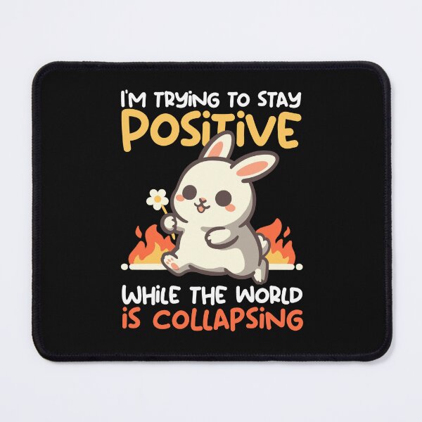 Item preview, Bunny trying to stay positive while the world is collapsing designed and sold by NemiMakeit.