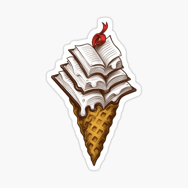 Ice Cream Books Sticker