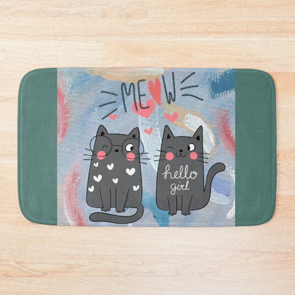 Item preview, Cute Meow Cat Duo Art designed and sold by StickAndStyle .
