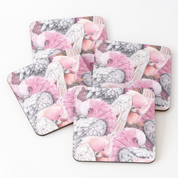 Item preview, Pink Cockatoo Chatter - Galah and Pink Cockatoo repeat pattern designed and sold by Nadya Neklioudova.