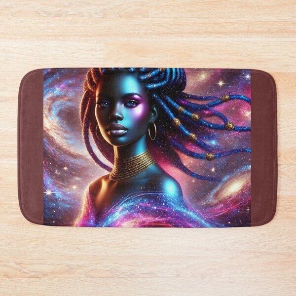 Item preview, Celestial Queen Portrait, Divine Goddess Art with Golden Cosmic Details designed and sold by OandSDesigns23.