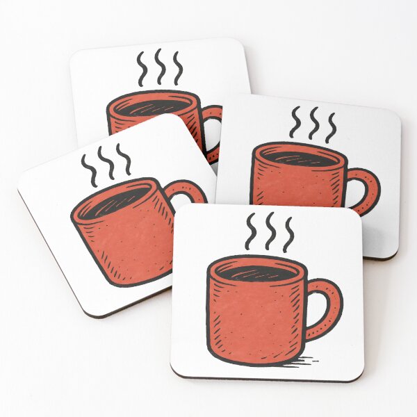 Item preview, Hand Drawn Red Mug of Coffee – Fun Coffee Lover Gift designed and sold by Hit the Wall.