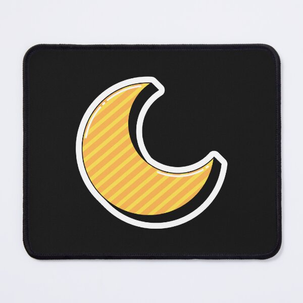 Item preview, Golden crescent with striped pattern, pop art designed and sold by artskill2k17.