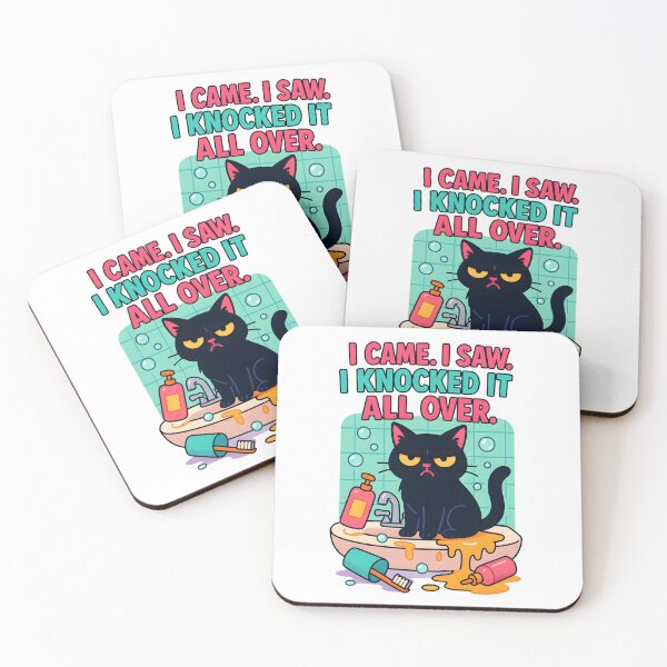 Item preview, Funny Black Cat Meme – “I Knocked It All Over”  designed and sold by Uglyandcute.