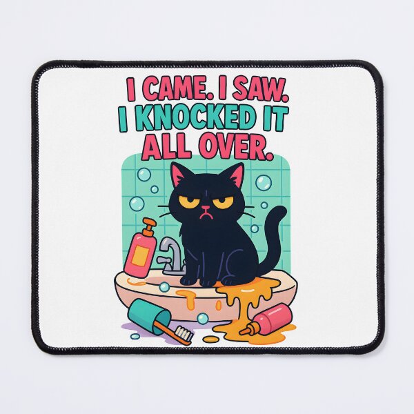 Item preview, Funny Black Cat Meme – “I Knocked It All Over”  designed and sold by Uglyandcute.