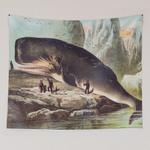 Item preview, Antique painting of a large Sperm Whale designed and sold by Vintage Designs +.