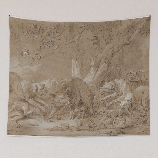 Item preview, Wild Sow and Her Young Attacked by Dogs, 1748. Jean-Baptiste Oudry (French, 1686 designed and sold by Vintage Designs +.