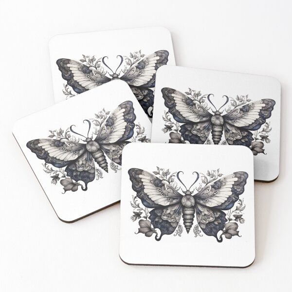 Item preview, a moth in grey blue designed and sold by Rose Design & Photos.