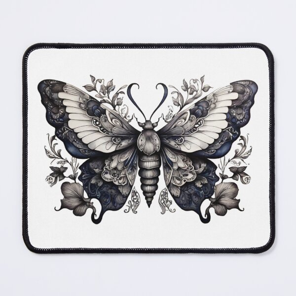 Item preview, a moth in grey blue designed and sold by Rose Design & Photos.