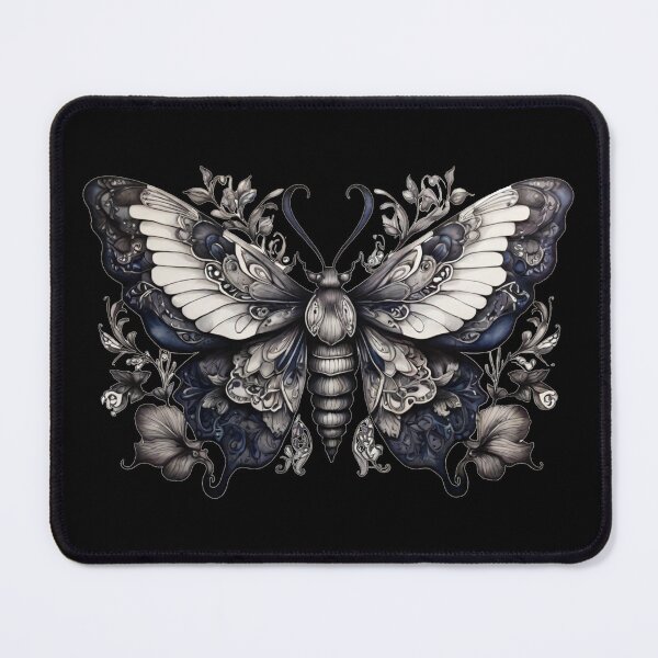Item preview, a moth in grey blue designed and sold by Rose Design & Photos.