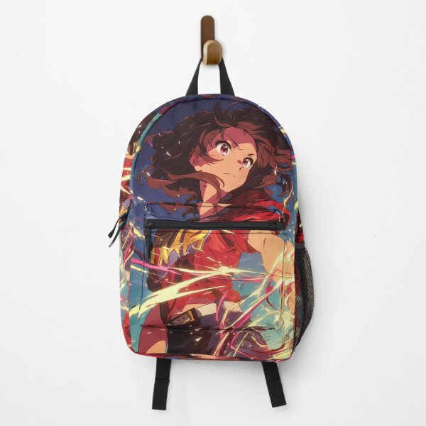 Item preview, Kumiko Oumae Sound Anime Girl Brown Hair Action Pose Energetic Red Shirt Dynamic Sparks Fight designed and sold by rivettlihuiq.