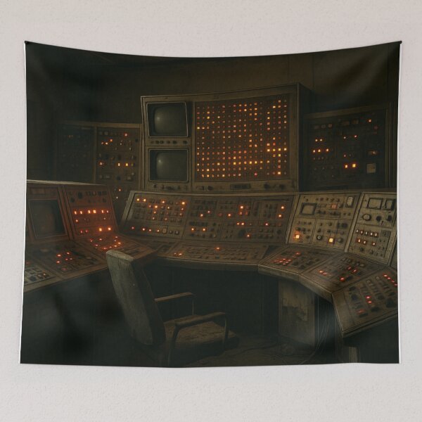 Item preview, Abandoned 1970s Control Room – Retro Sci-Fi Dystopia designed and sold by holaitssher.