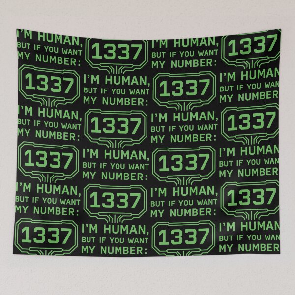 Item preview, Funny Geek T-Shirt – I'm Human, But My Number Is 1337 | Leet Code Gamer Shirt designed and sold by TeeTimeTreasure.
