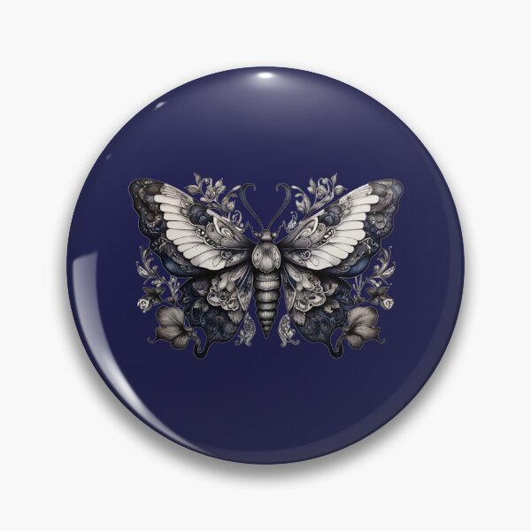 Item preview, a moth in grey blue designed and sold by Rose Design & Photos.