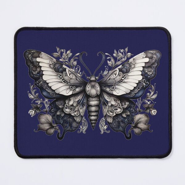 Item preview, a moth in grey blue designed and sold by Rose Design & Photos.