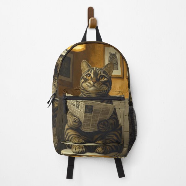 Item preview, Animal Toilet Bengal Cat Reading Newspaper in Cozy Bathroom designed and sold by nabutayatsen5.