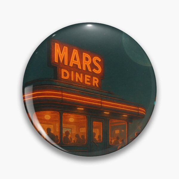 Item preview, Retro Martian Diner – Robots Under Twin Moons designed and sold by holaitssher.