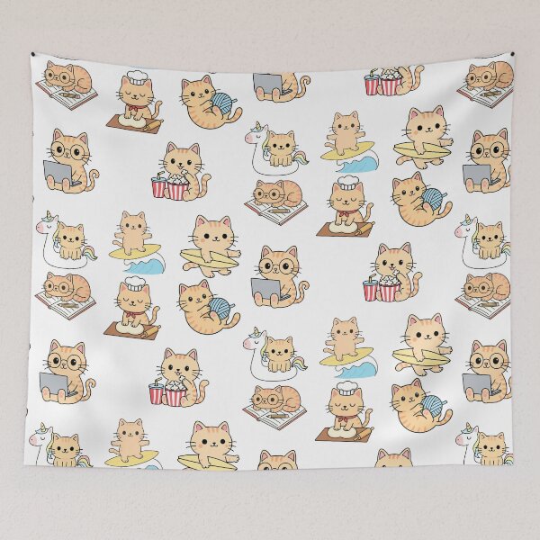 Item preview, Kawaii Orange Tabby Cat Set – 8 Adorable Kitten Moments designed and sold by EmeraldeaArt.