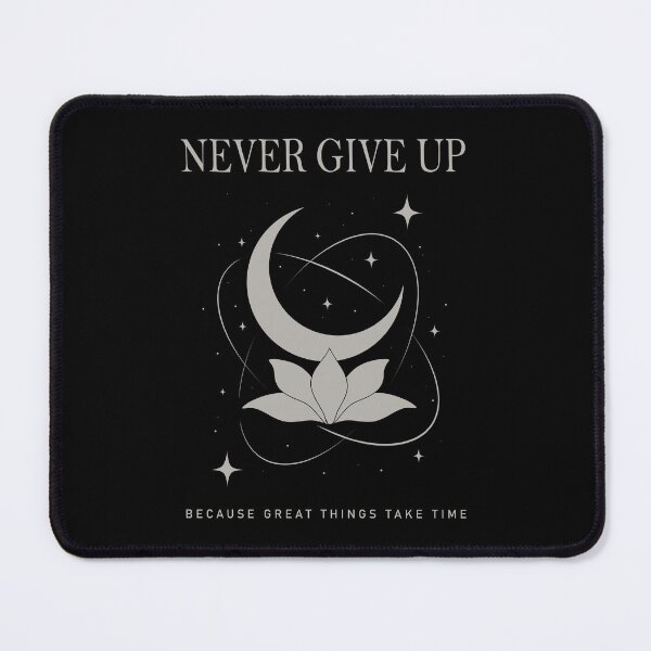 Item preview, Never Give Up – Motivational Moon & Lotus Flower Design | Spiritual Quote Art designed and sold by Tulip Creators .