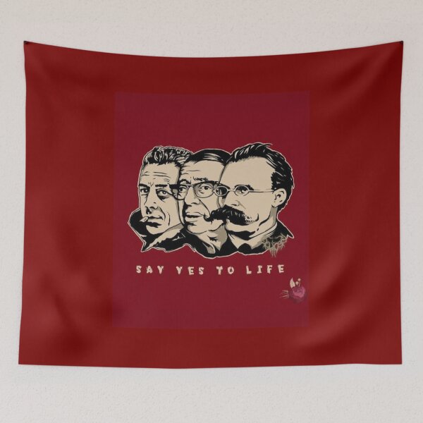 Item preview, Nietzsche, Camus, Sartre: Say Yes to Life (Amor Fati) designed and sold by Socratic Swag.