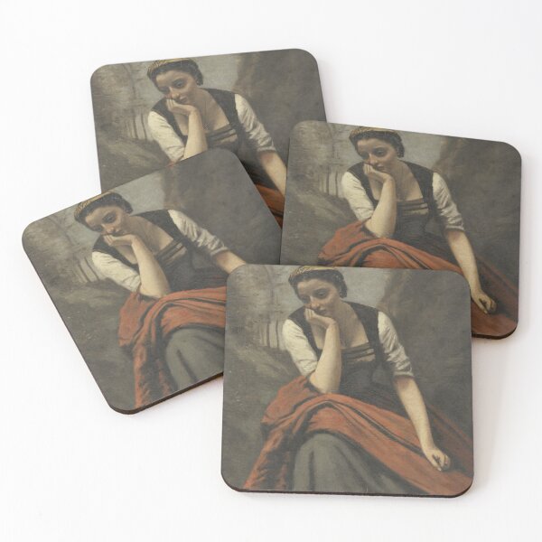Item preview, Woman Meditating, after 1868. Copy after Jean Baptiste Camille Corot (French, 1796–1875) designed and sold by Vintage Designs +.