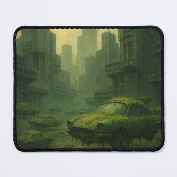 Item preview, Grounded Dreams – Moss-Covered Flying Cars in a Lost Megacity designed and sold by holaitssher.