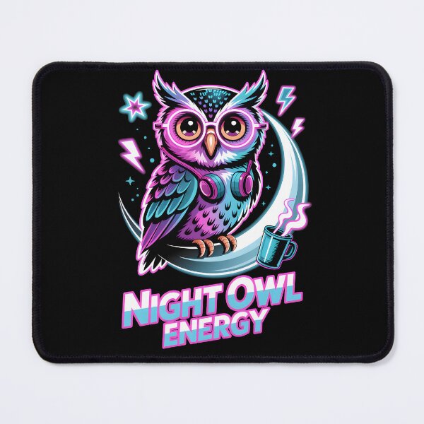 Item preview, Night Owl Energy – Neon Owl Design with Coffee and Vibes designed and sold by LaLi-Designs.