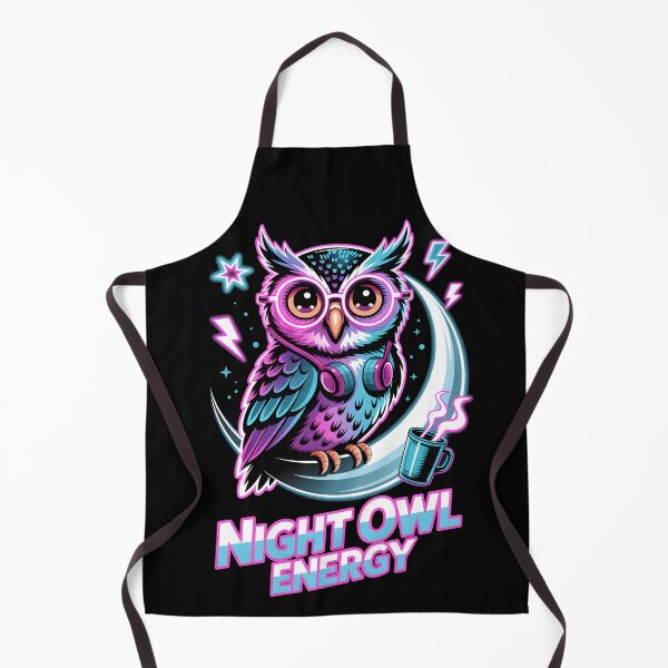 Item preview, Night Owl Energy – Neon Owl Design with Coffee and Vibes designed and sold by LaLi-Designs.