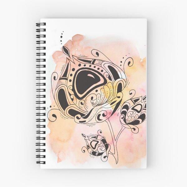 Item preview, Large flower - orange watercolor background designed and sold by GribouillStreet.