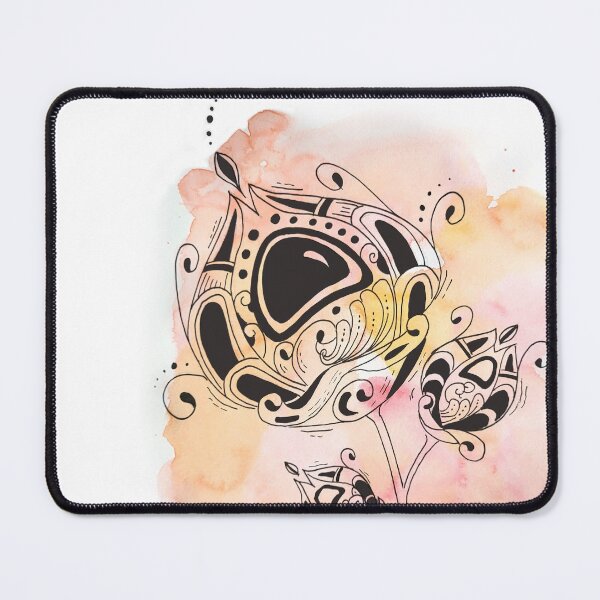 Item preview, Large flower - orange watercolor background designed and sold by GribouillStreet.
