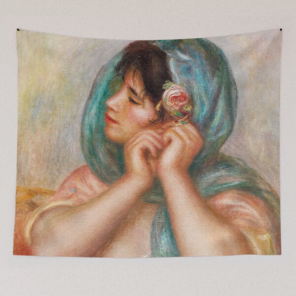 Item preview, Young Woman Arranging Her Earring, 1905. Pierre-Auguste Renoir (French, 1841–1919) designed and sold by Vintage Designs +.