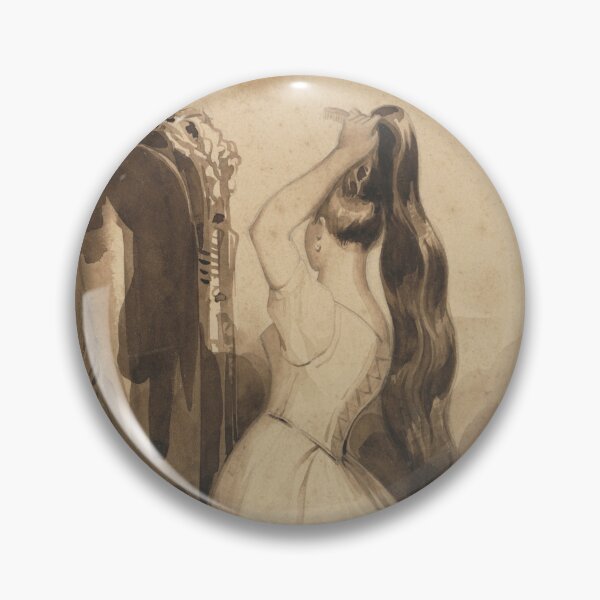 Item preview, Young Woman Combing Her Hair, 1800s, before 1857. Achille Devéria (French, 1800–1857) designed and sold by Vintage Designs +.