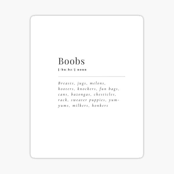 Item preview, Boobs and other names designed and sold by unethicz.