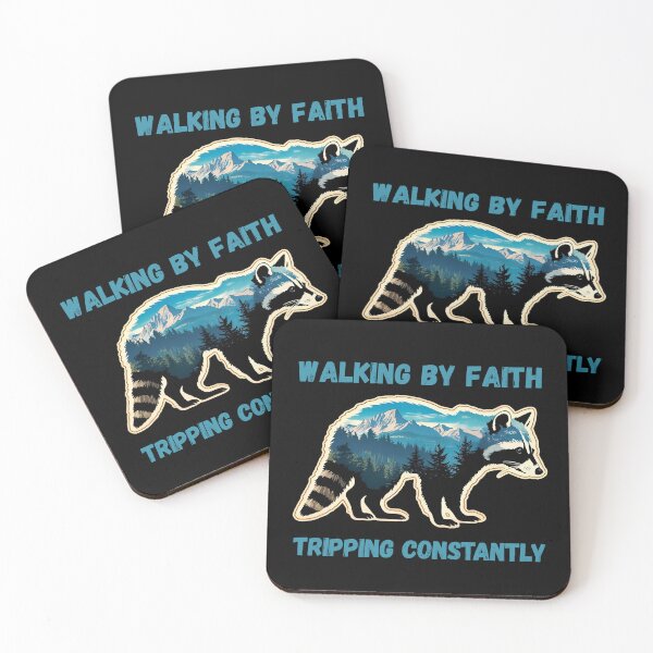 Item preview, Funny Humor Christian Sarcastic Quotes Walking By Faith Tripping Constantly Gift For Raccoon Lovers designed and sold by Zayavca.