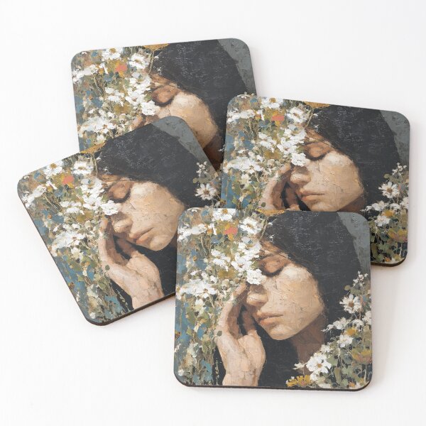 Item preview, Portrait of a woman with flowers designed and sold by Synthartik.