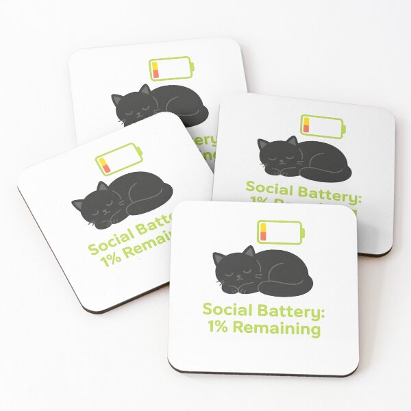 Item preview, Social Battery: 1% Remaining designed and sold by Uglyandcute.