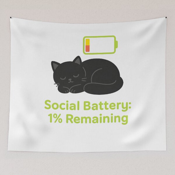 Item preview, Social Battery: 1% Remaining designed and sold by Uglyandcute.