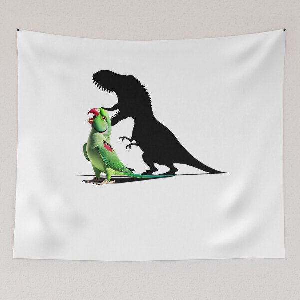 Item preview, Funny Screaming Ringneck Parakeet Parrot Dinosaur Lover Meme designed and sold by Kimberley King Art  King Art.