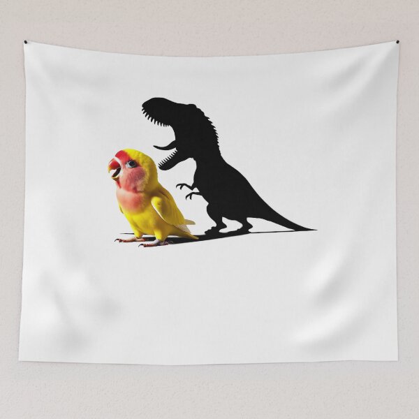 Item preview, Funny Screaming Rosy Faced Yellow Lovebird Parrot Dinosaur Lover Meme designed and sold by Kimberley King Art  King Art.