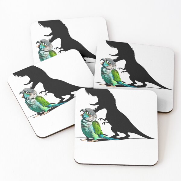 Item preview, Funny Screaming Turquoise Green Cheeked Conure Parrot Dinosaur Lover Meme designed and sold by Kimberley King Art  King Art.