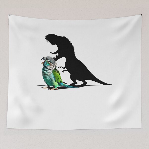Item preview, Funny Screaming Turquoise Green Cheeked Conure Parrot Dinosaur Lover Meme designed and sold by Kimberley King Art  King Art.