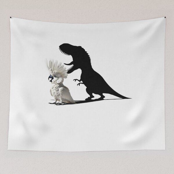 Item preview, Funny Screaming White Umbrella Cockatoo Parrot Dinosaur Lover Meme designed and sold by Kimberley King Art  King Art.